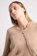 Cardigan Col Rond Zika - Beige Crème