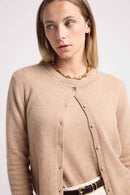 Cardigan Col Rond Zika - Beige Crème