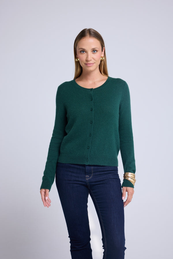 Cardigan Col Rond Zika - Vert Bouteille - Femme