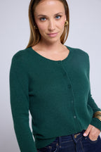 Cardigan Girocollo Zika - Verde Bottiglia