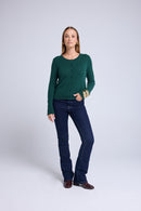 Cardigan Col Rond Zika - Vert Bouteille