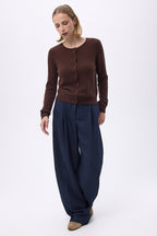 Cardigan Ronde Hals F Zika - Bruin - Dames