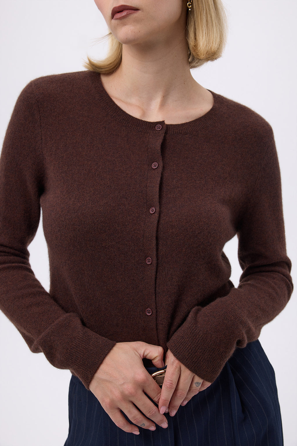 Cardigan Ronde Hals F Zika - Bruin - Dames