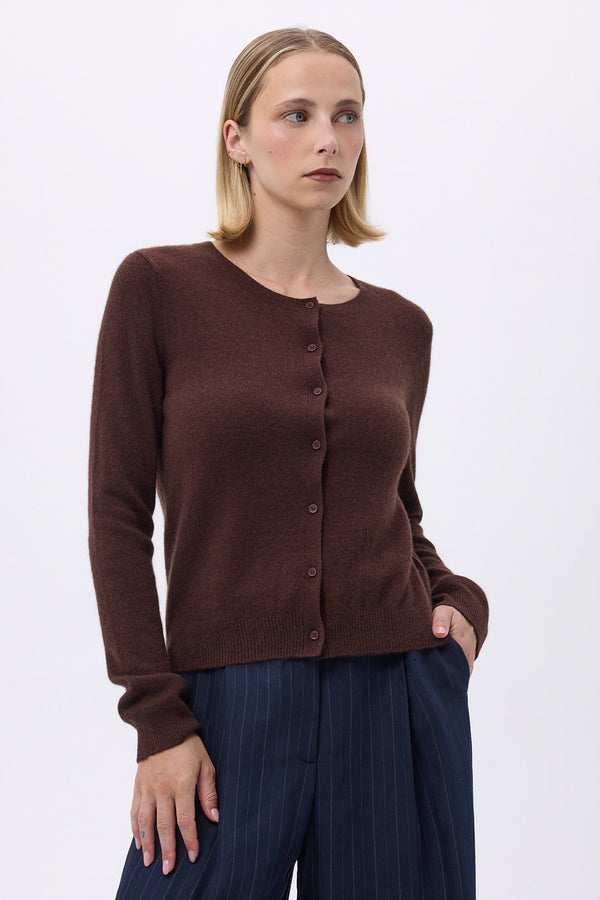 Cardigan Ronde Hals F Zika - Bruin - Dames