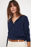 Cardigan Col Rond Zika - Bleu Marine - 100% Cachemire Oeko-Tex - Femme