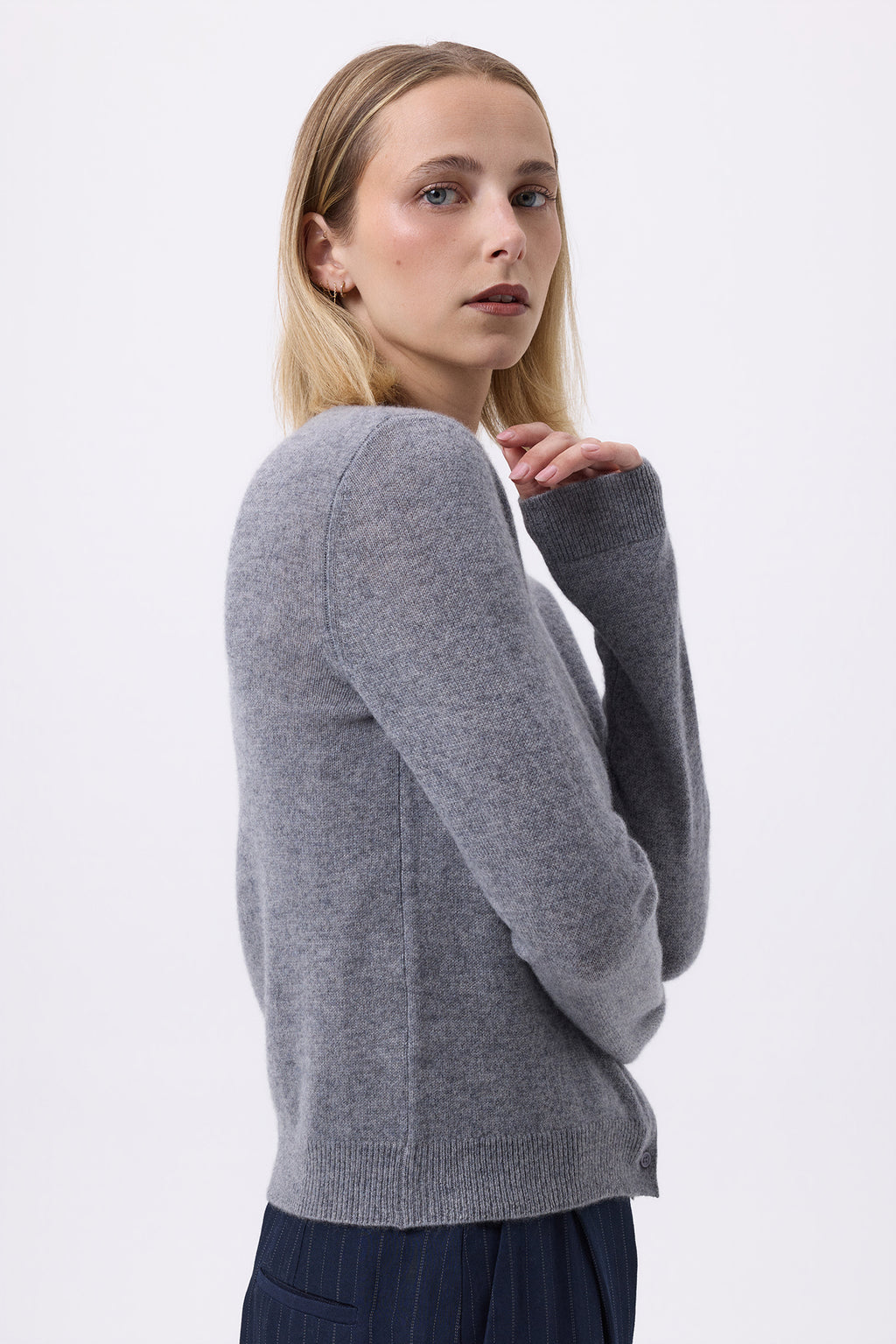 Cardigan Col Rond F Zika - Gris Foncé - Femme