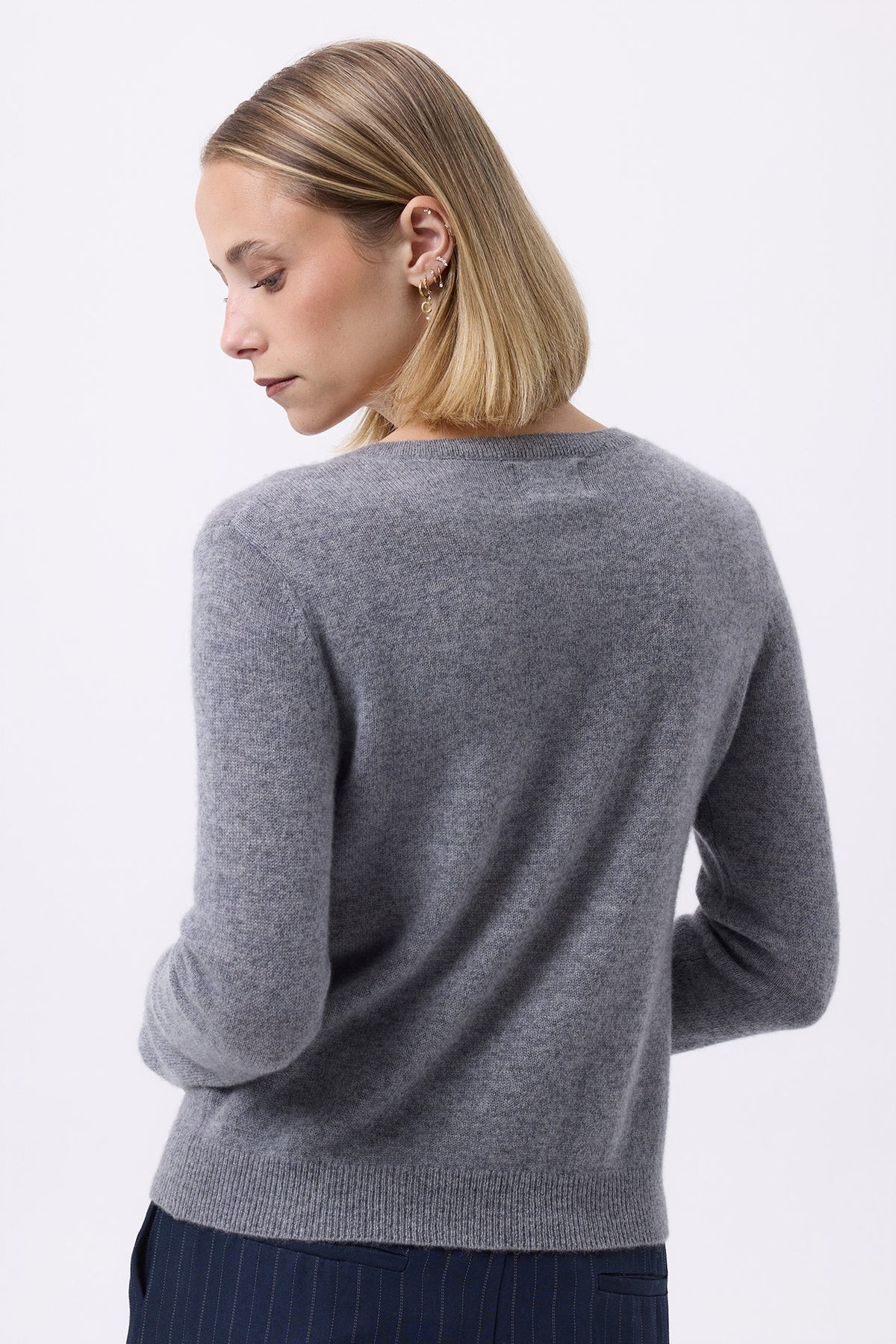 Cardigan Col Rond F Zika - Gris Foncé - Femme