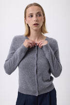 Cardigan Col Rond F Zika - Gris Foncé - Femme