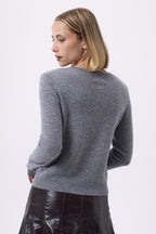 Cardigan Col Rond F Zika - Gris Foncé - Femme