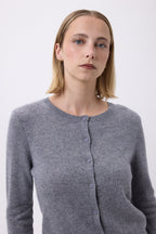 Cardigan Col Rond F Zika - Gris Foncé - Femme