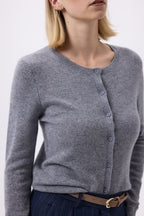 Cardigan Col Rond F Zika - Gris Foncé - Femme