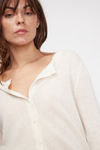 Cárdigan de cuello redondo Zika - Blanco