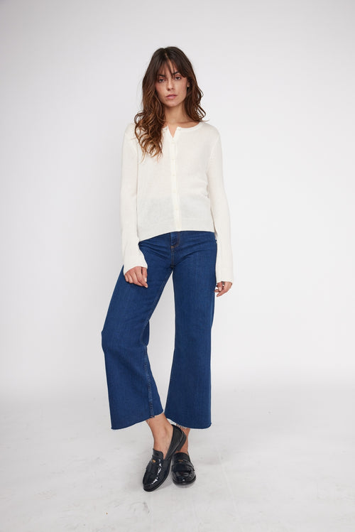 Cardigan Col Rond Zika - Blanc