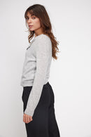 Cardigan Col Rond Zika - Gris Perle - 100% Cachemire Oeko-Tex - Femme