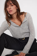 Cardigan Col Rond Zika - Gris Clair