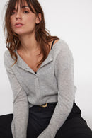 Cardigan Col Rond Zika - Gris Clair