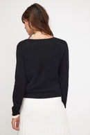 Cardigan Col Rond Zika - Noir