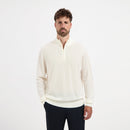 Pull Zip Up 100% Merino - Seachell White