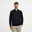 Pull Zip Neck 100% Merino - Basalt Black