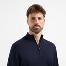 Pull Zip Up 100% Merino- Navy Blue