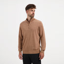 Pull Zip Up 100% Merino  - Tuscan Camel