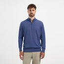 Pull Zip Up 100% Merino - Pacific Blue
