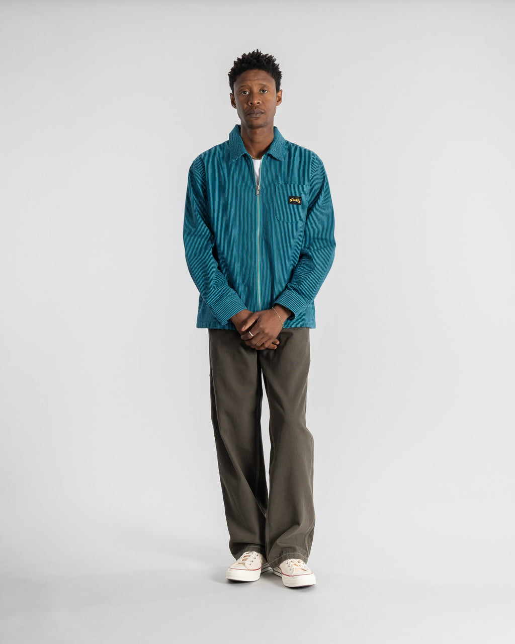 Zip Shirt - Blue/Teal Hickory