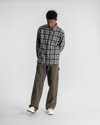Zip Shirt - Charcoal Plaid