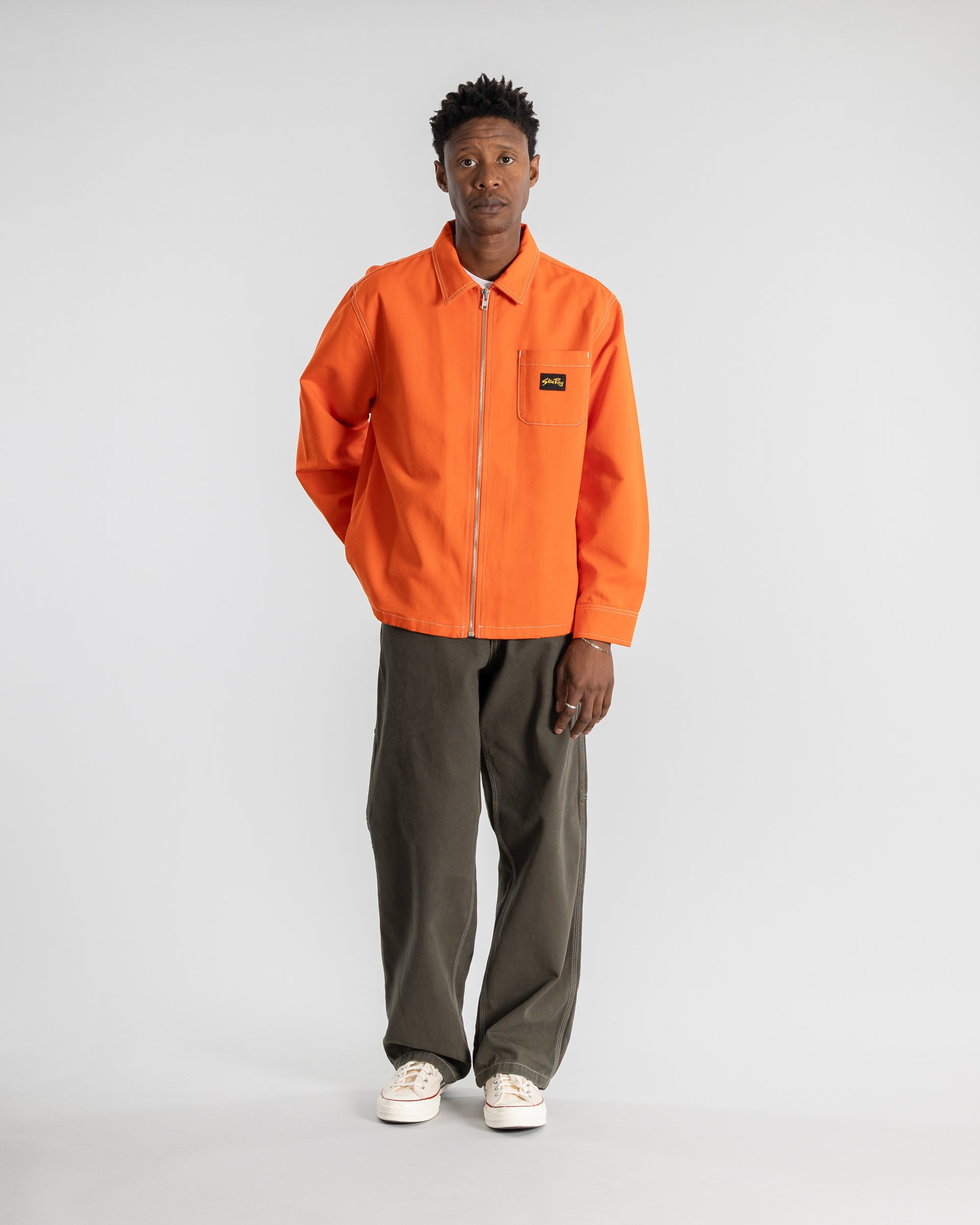 Zip Shirt - Faded Red Bedford