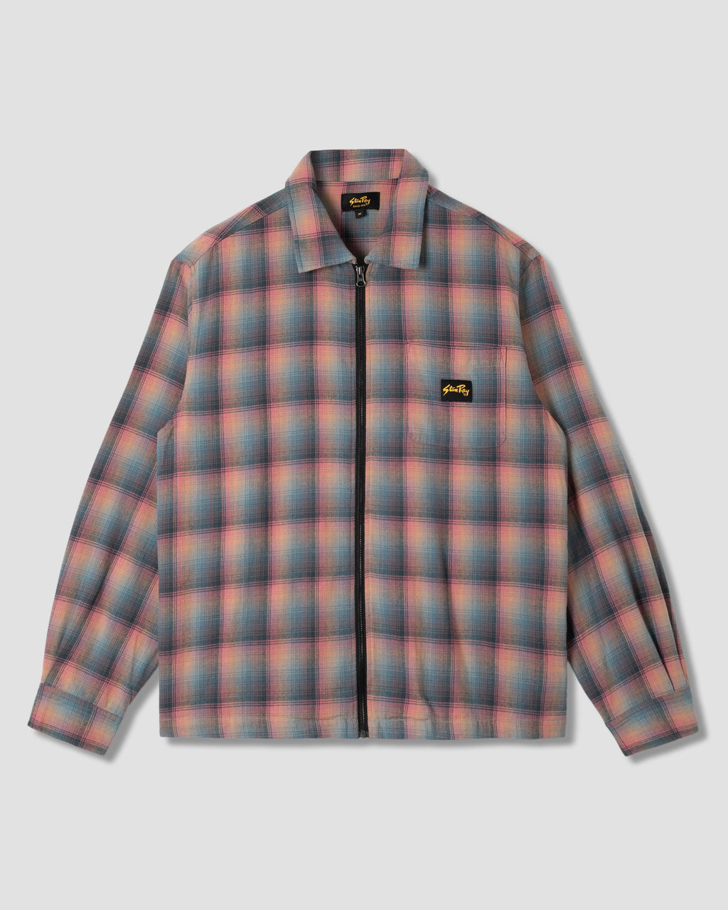 Zip Shirt - Pink/Teal Plaid