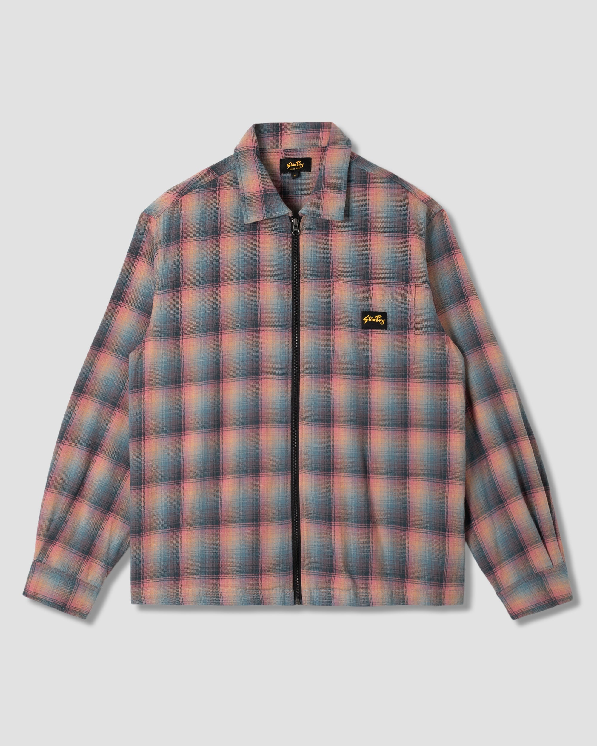 Zip Shirt - Pink/Teal Plaid