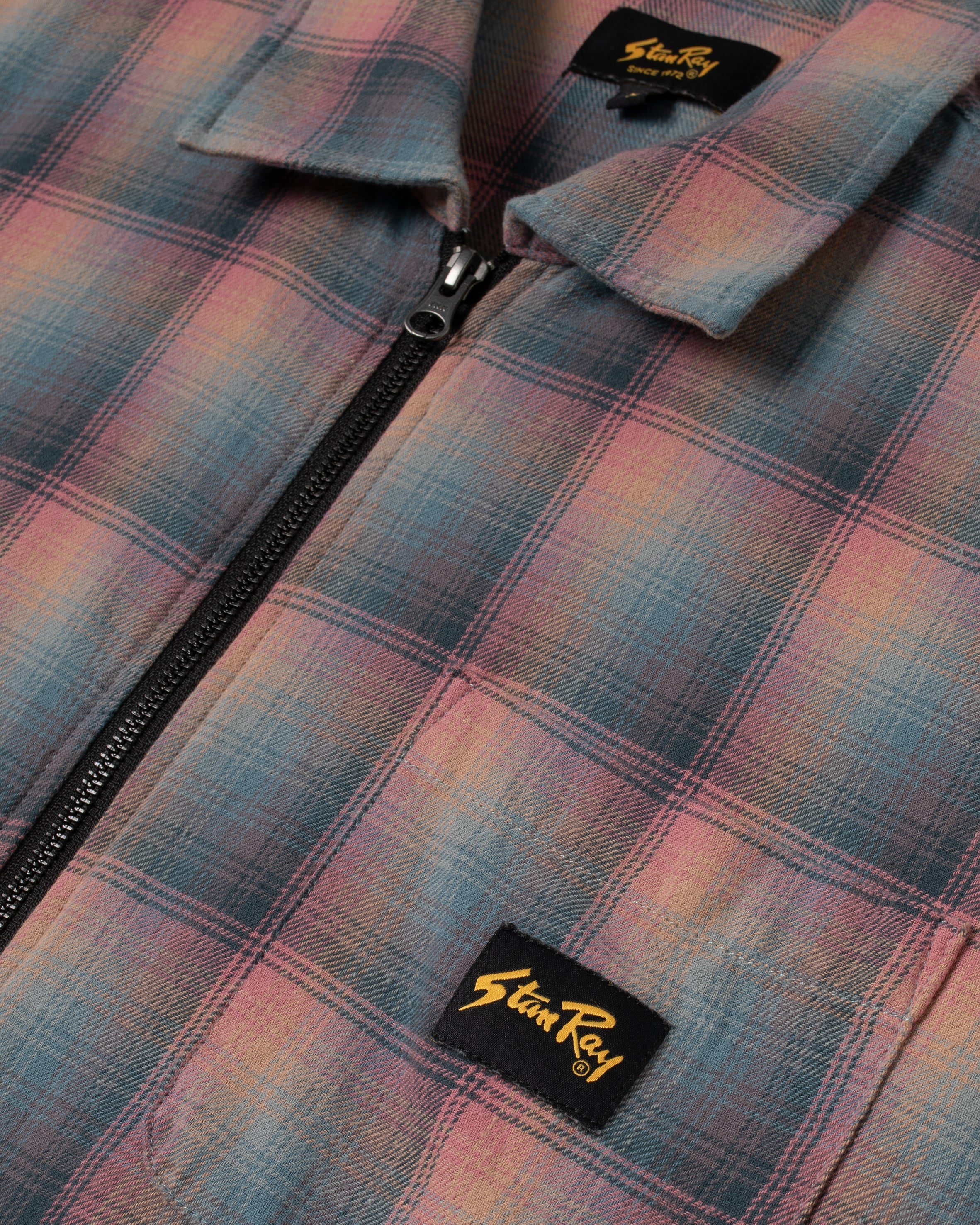 Zip Shirt - Pink/Teal Plaid