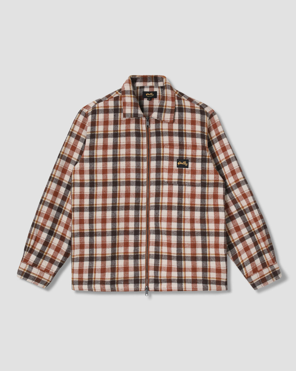 Zip Shirt - Tan Plaid