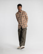 Zip Shirt - Tan Plaid