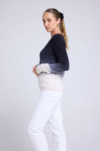 Jersey Cuello de Pico Dip Dye Cremallera - Negro