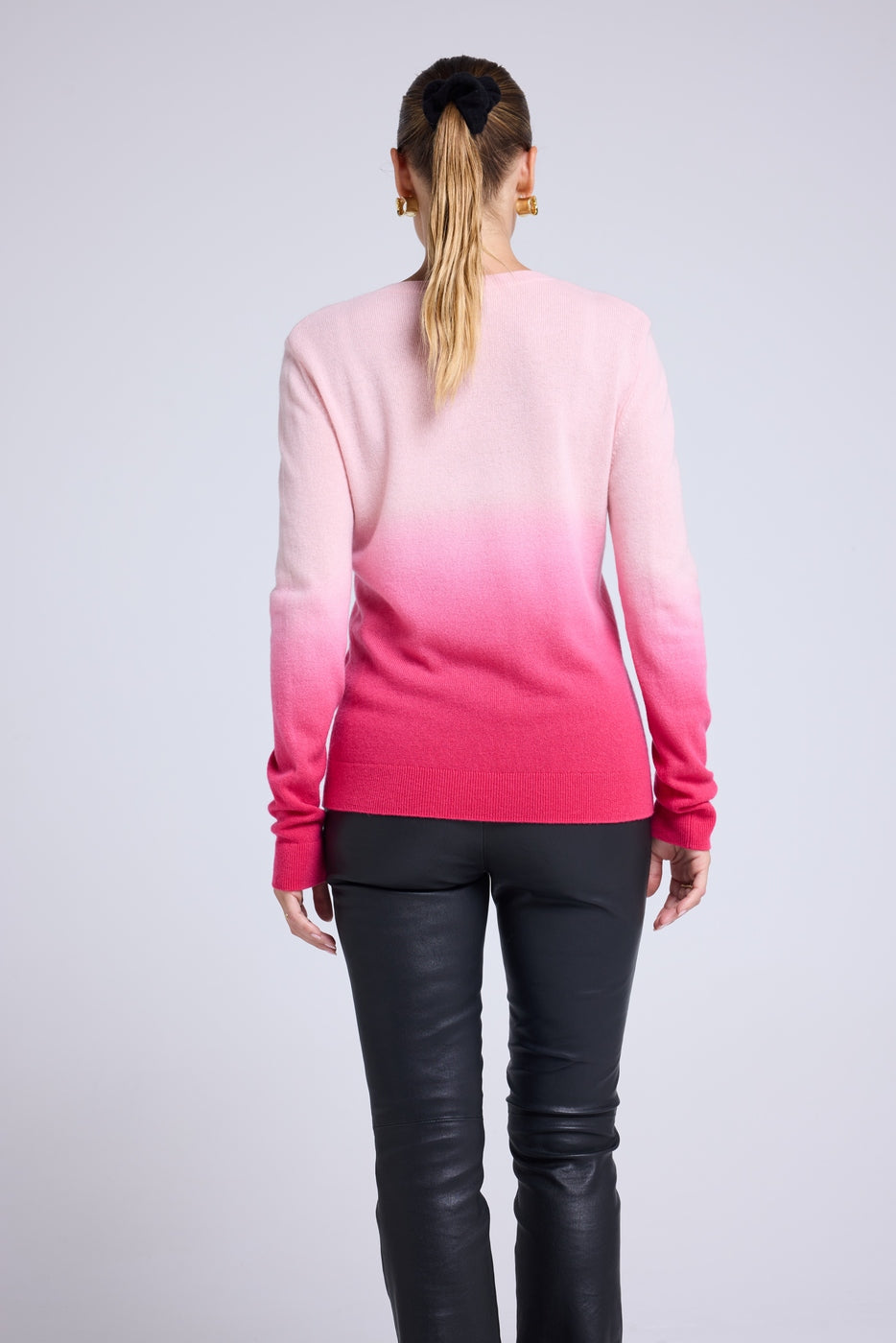 Pull Col V Dip Dye Zip - Rose Fluo