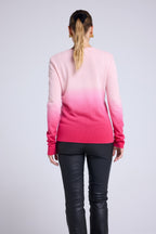 Pull Col V Dip Dye Zip - Rose Fluo