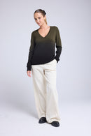 Pull Col V Dip Dye Zip - Vert