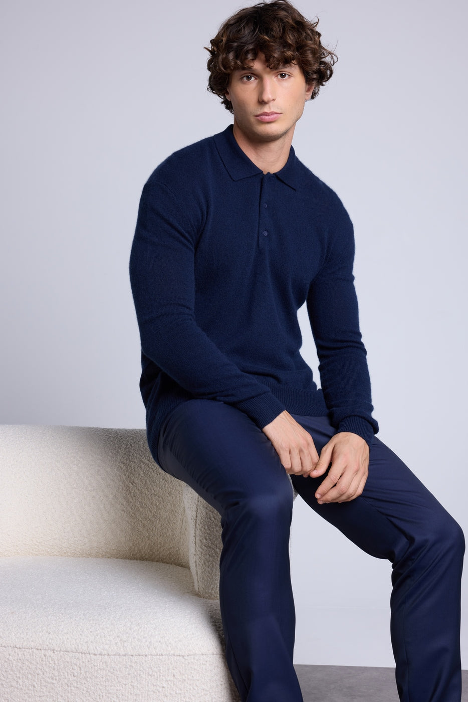 Jersey de cuello polo Zizou - Azul marino - Hombre