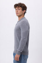 Pull Col Polo Zizou - Gris Fonce - Homme