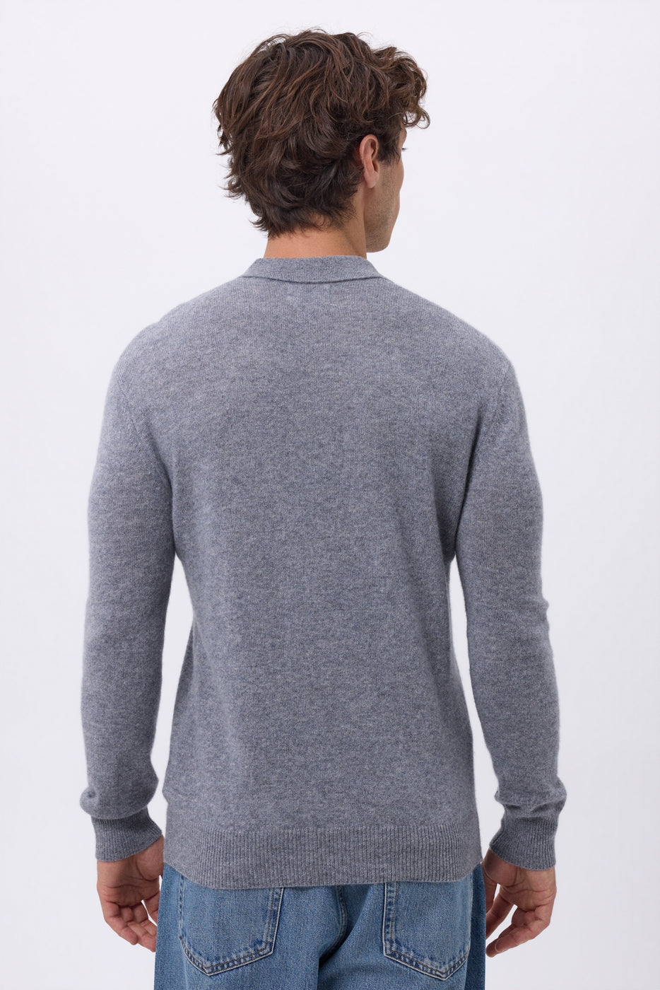 Pull Col Polo Zizou - Gris Fonce - Homme