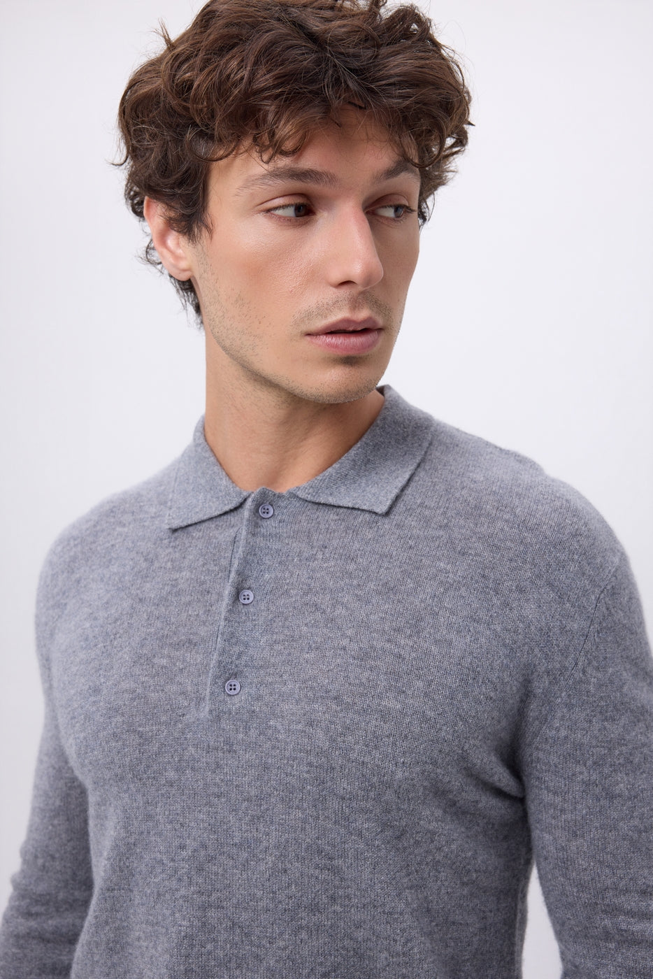 Pull Col Polo Zizou - Gris Fonce - Homme