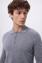 Pull Col Polo Zizou - Gris Fonce - Homme