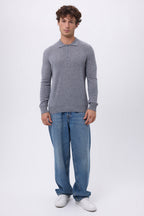 Pull Col Polo Zizou - Gris Fonce - Homme