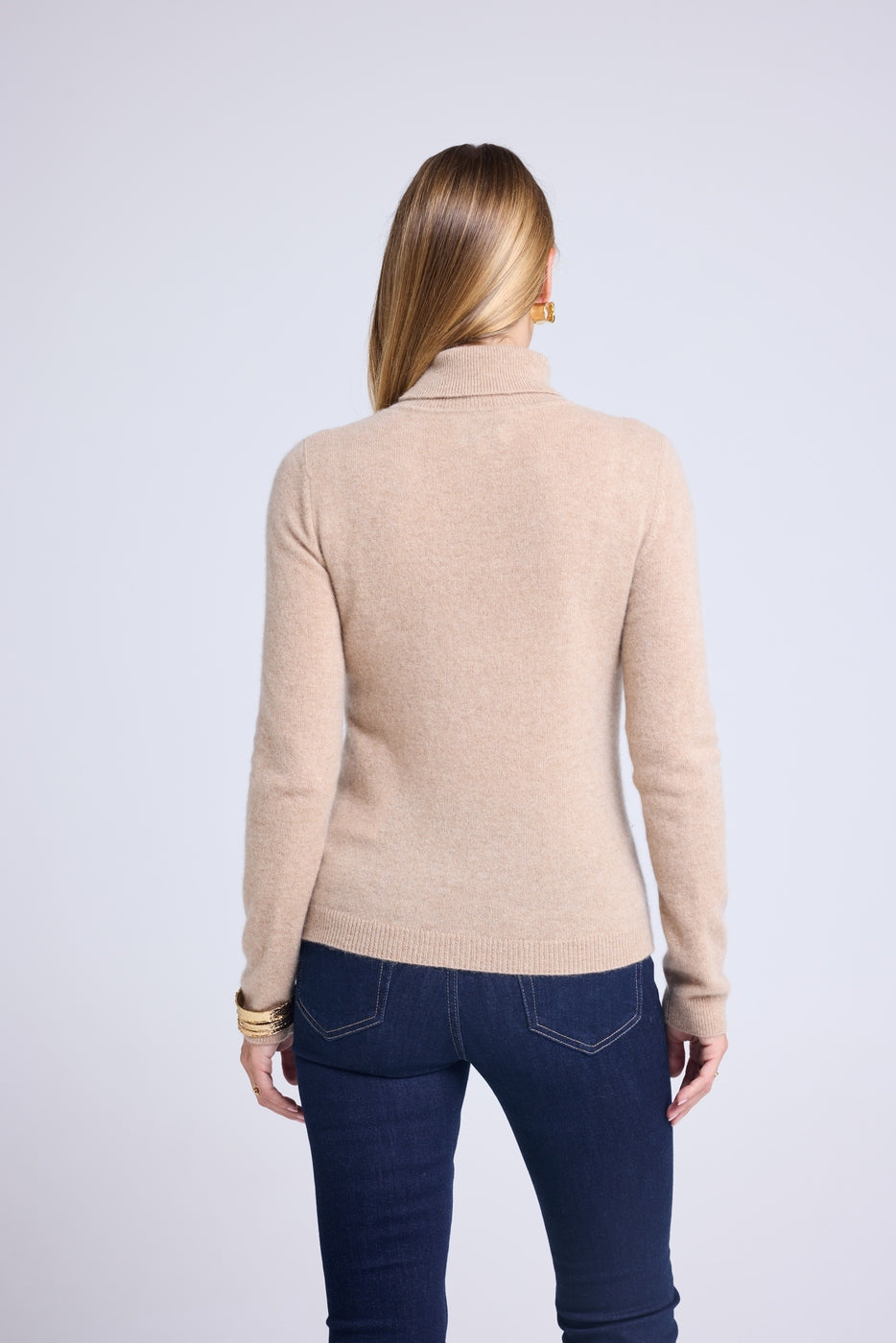 Jersey Cuello Alto Zoe - Beige Crema