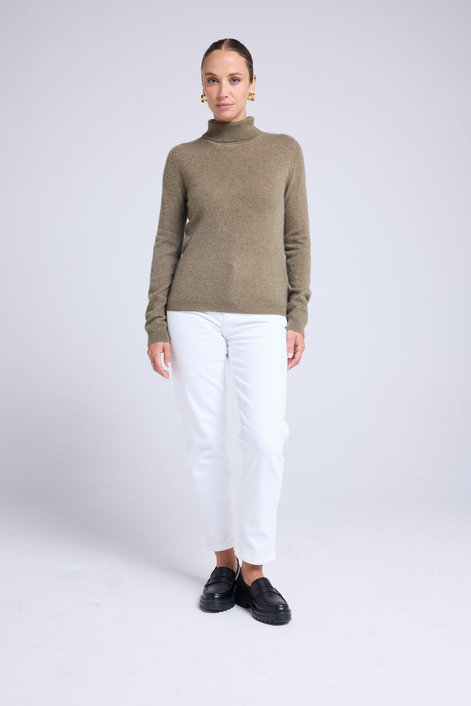 Maglione a Collo Alto Zoe - Verde Kaki