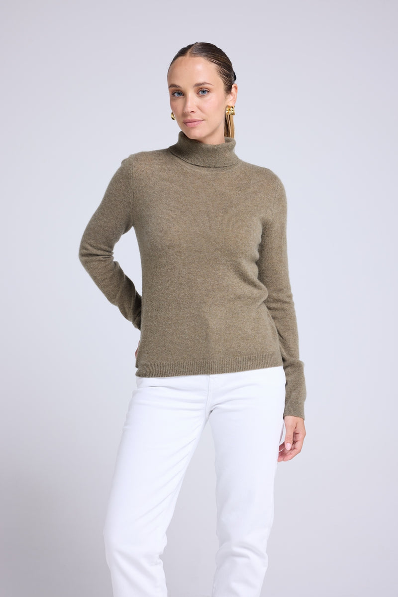 Pull Col Roule Zoe - Vert Khaki