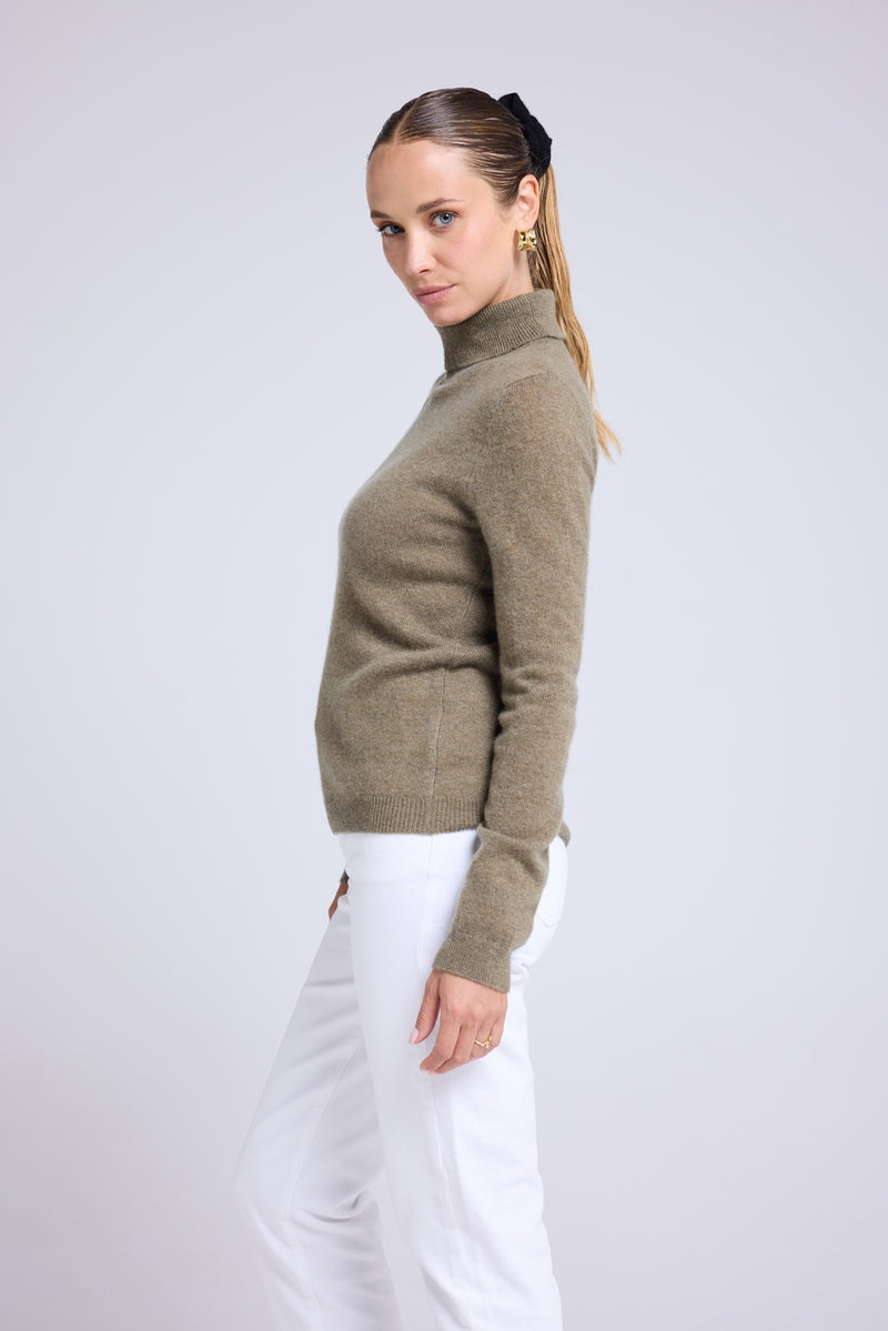 Pull Col Roule Zoe - Vert Khaki