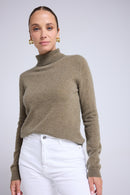 Pull Col Roule Zoe - Vert Khaki