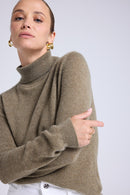 Pull Col Roule Zoe - Vert Khaki